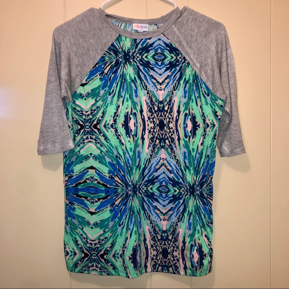 LuLaRoe Blue & Green Girls Top